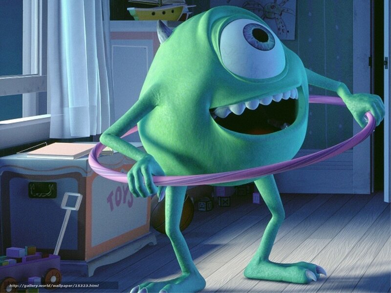 Mike Wazowski with hula hoop