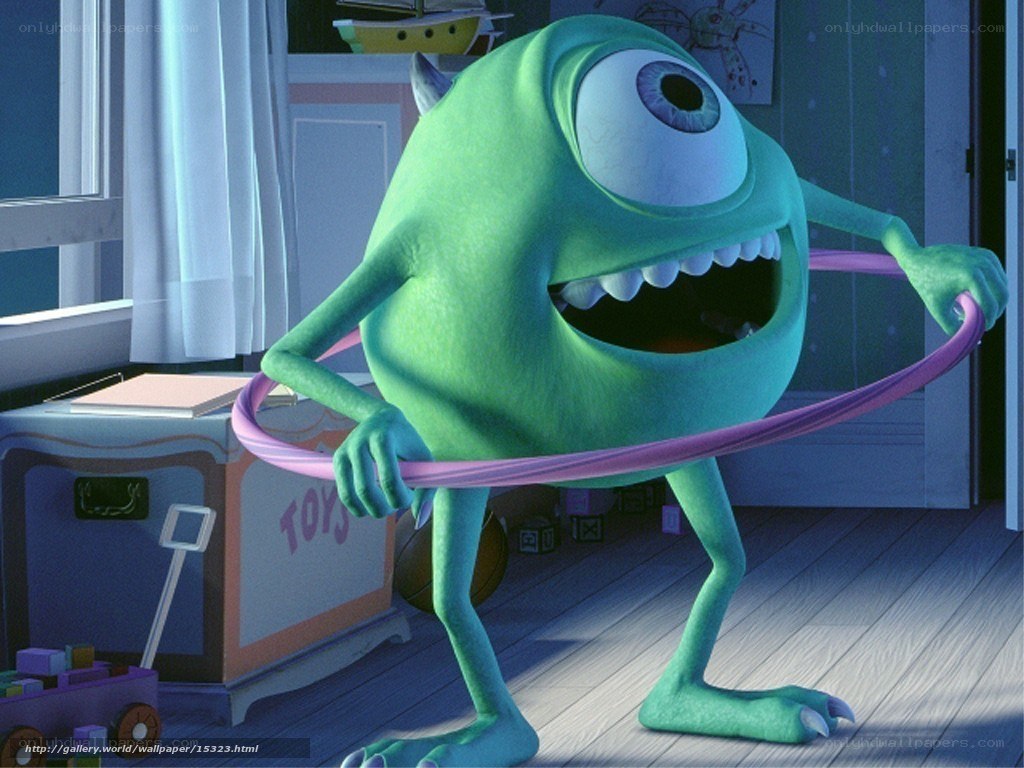 Mike Wazowski with hula hoop