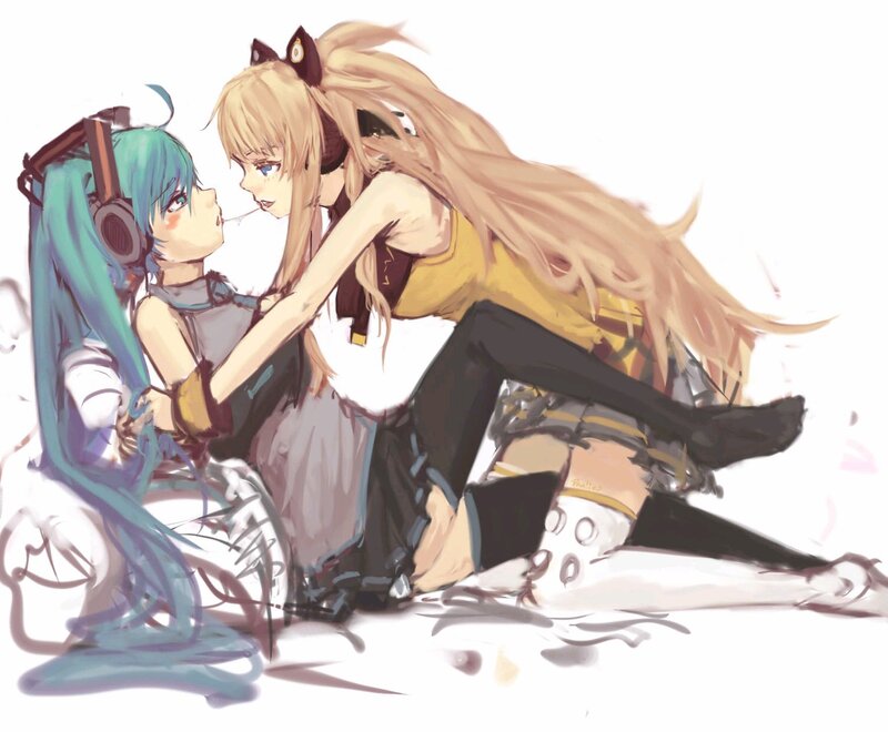 Miku and a blonde girl together