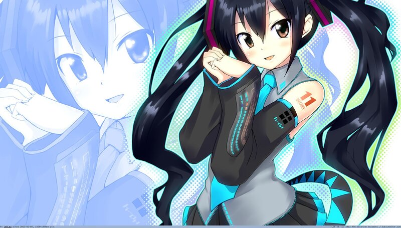 Miku and a blue character