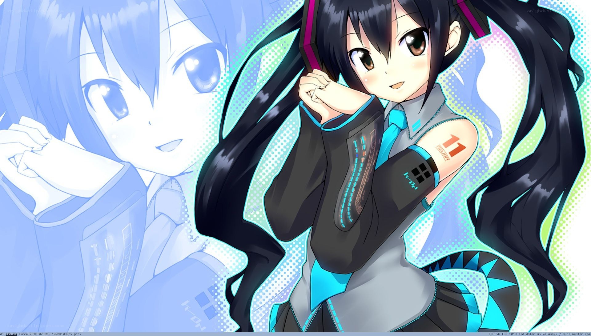 Miku and a blue character