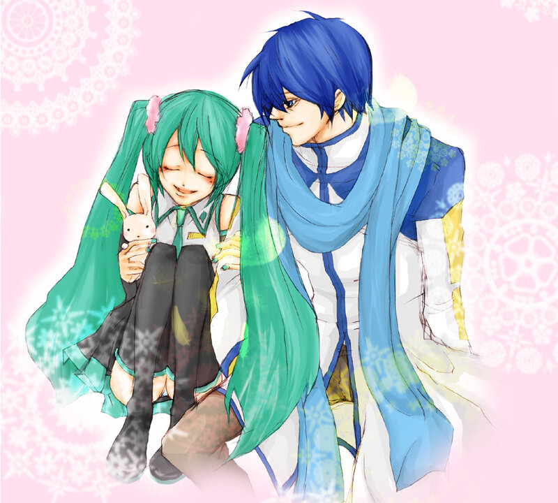 Miku and a blue-haired boy