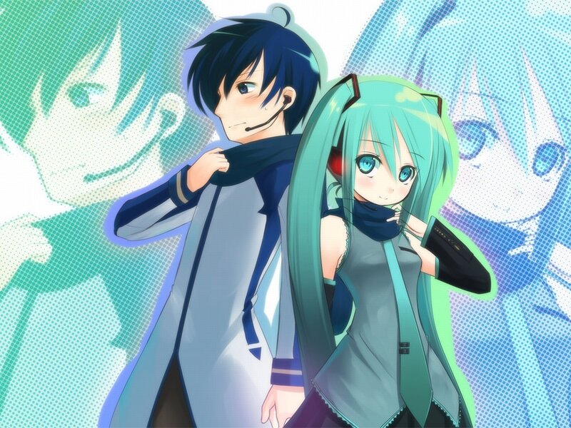Miku and a boy in matching outfits