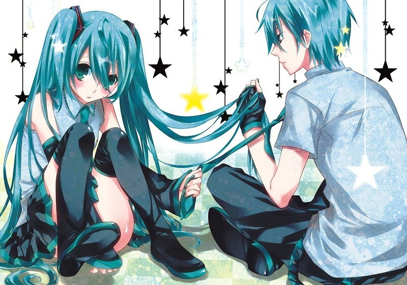 Miku and a boy with stars