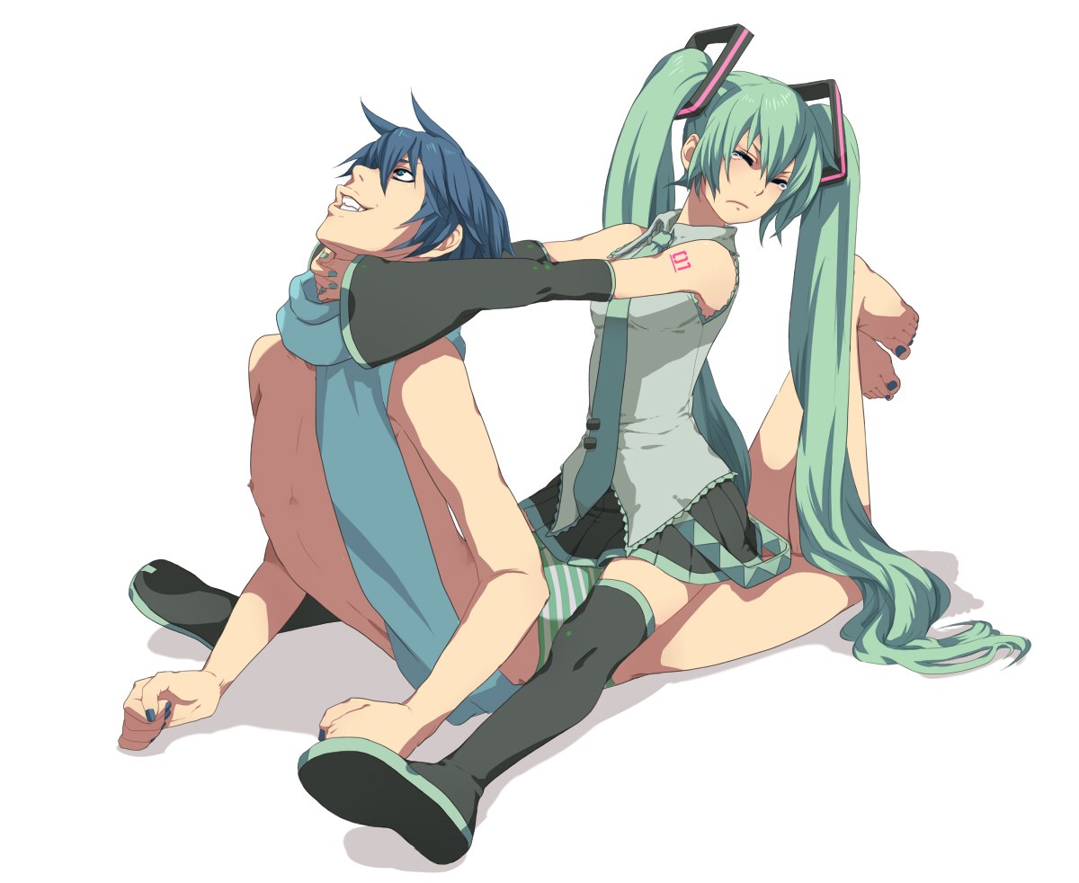 Miku and a male character sitting