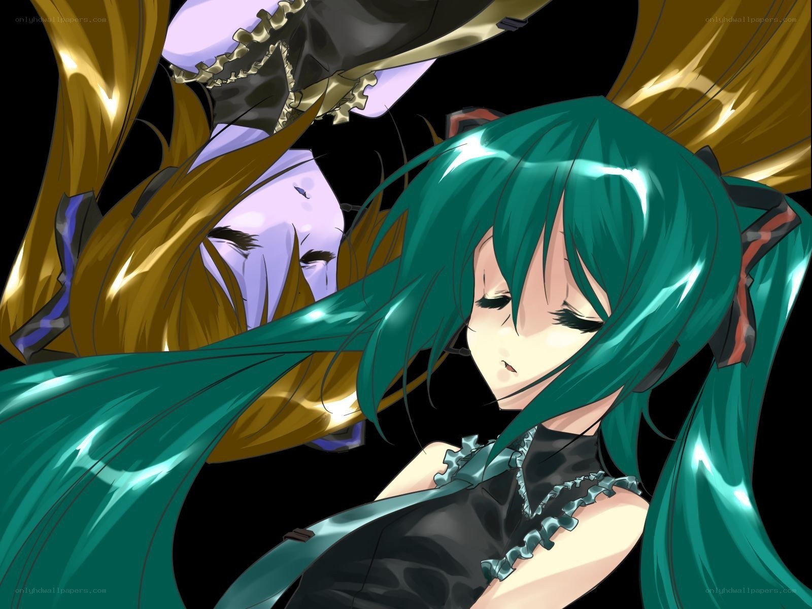 Miku and a masked figure