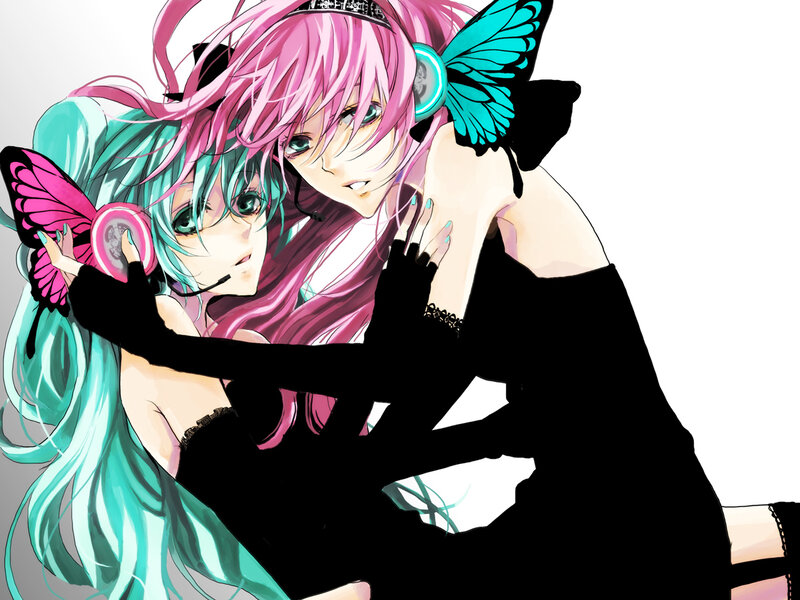 Miku and a pink-haired girl
