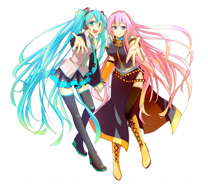 Miku and a pink-haired girl