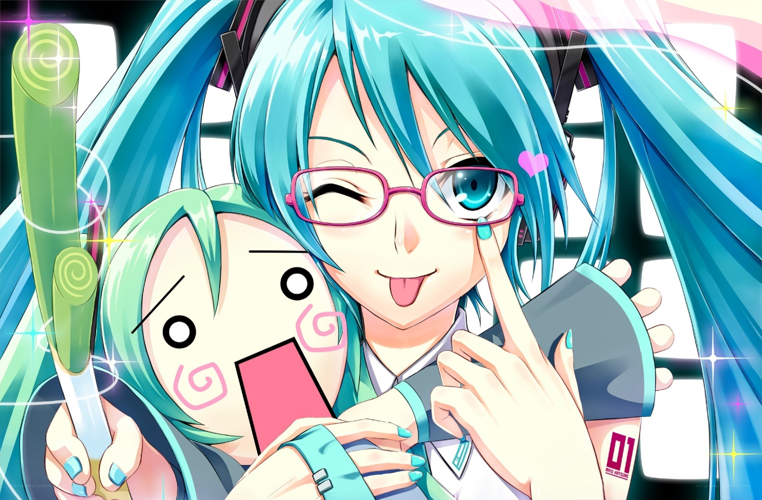 Miku and a smaller character