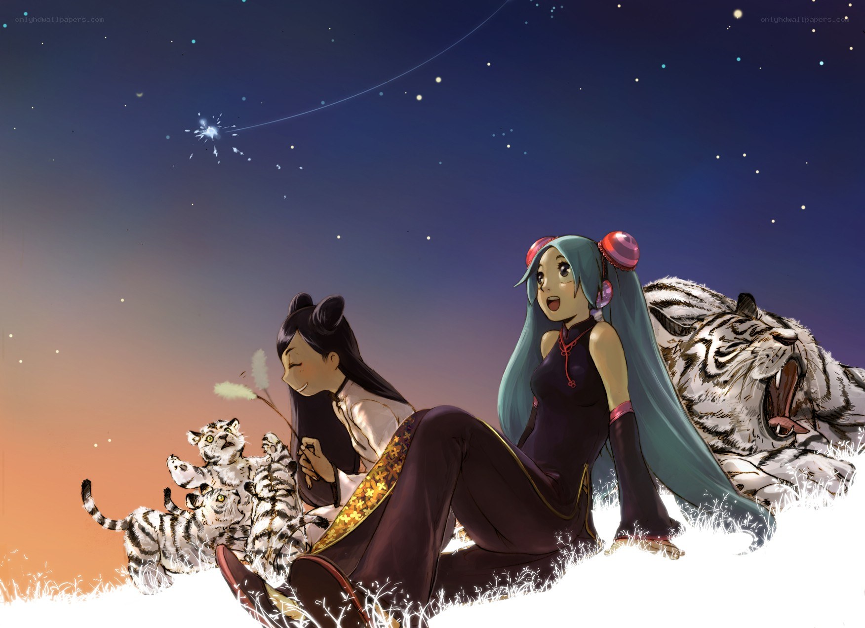 Miku and a tiger family