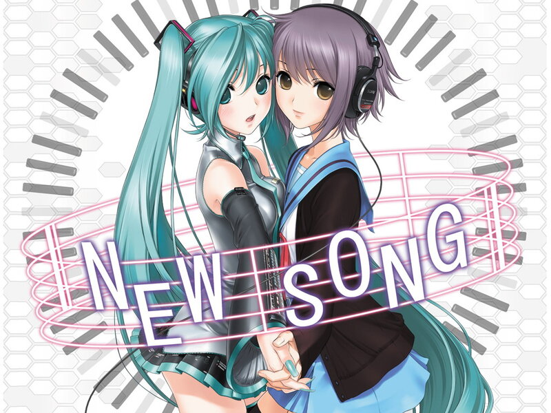 Miku and friend with headphones