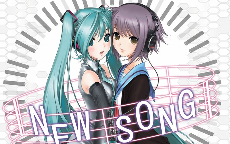 Miku and friend with headphones