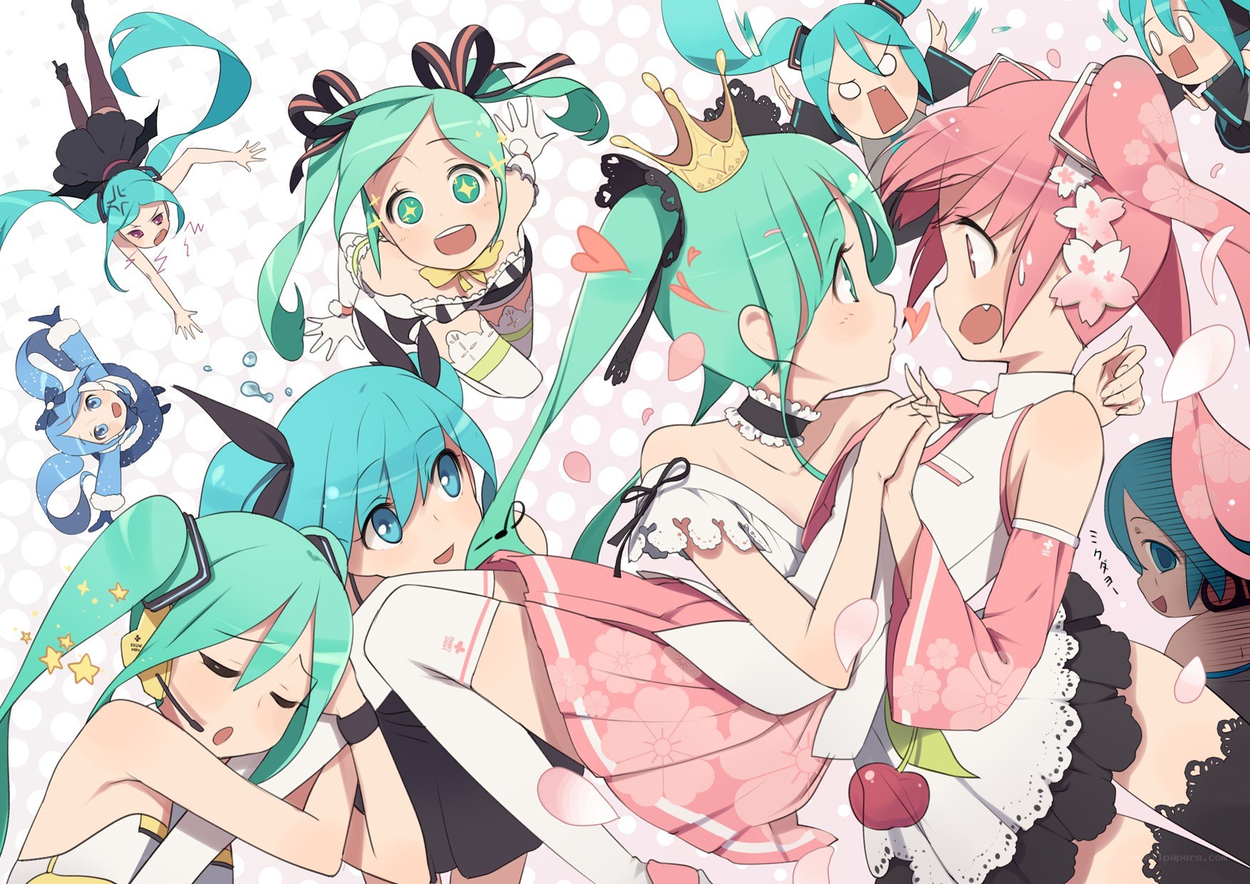 Miku and friends collage