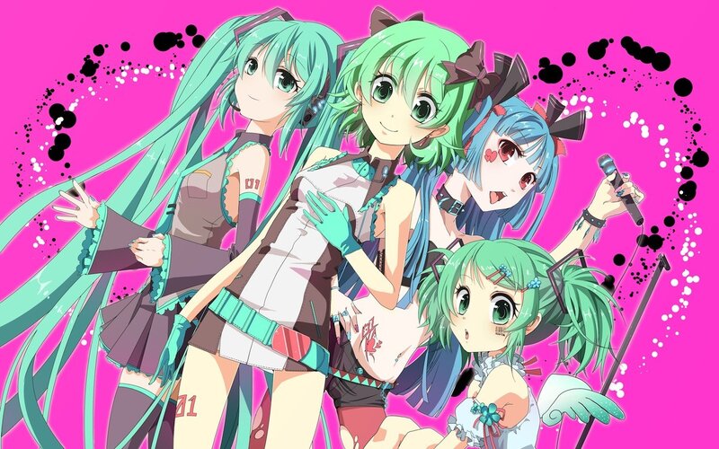 Miku and friends in a vibrant scene