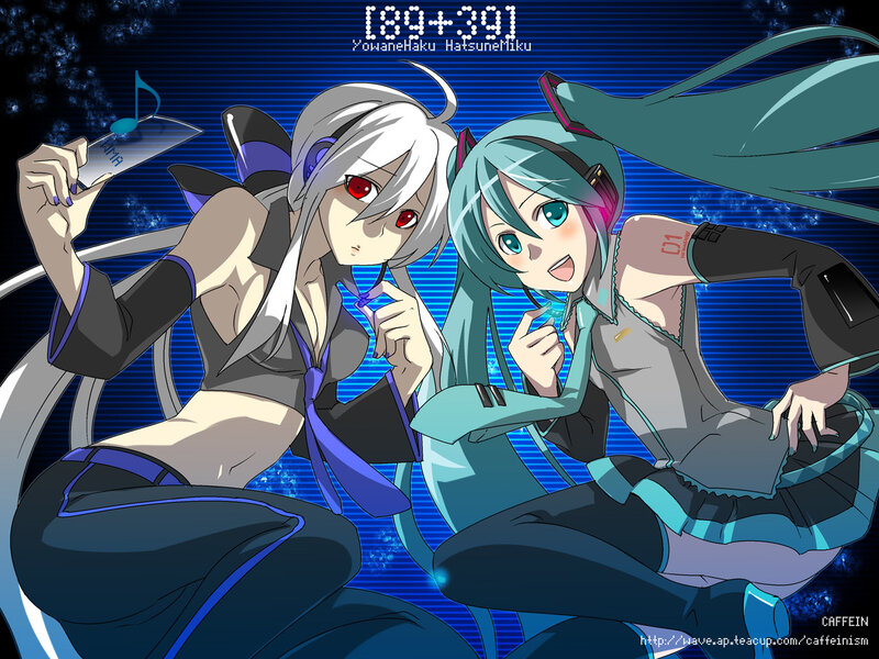 Miku and Hatsune in a music scene