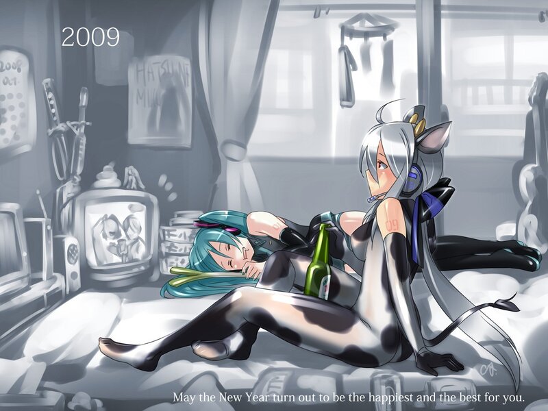 Miku and Hatsune in a relaxed moment