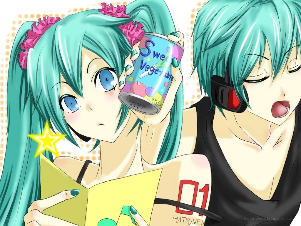 Miku and Hatsune reading together