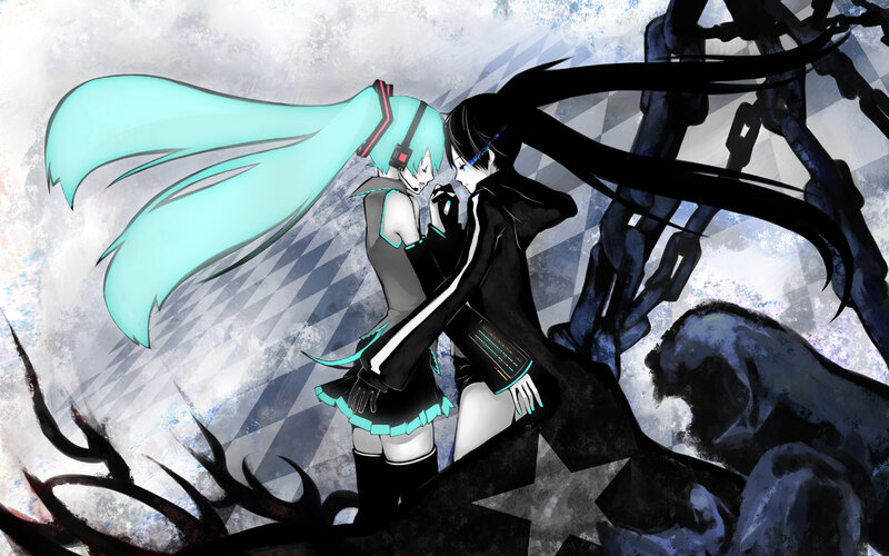 Miku and Kaito embrace