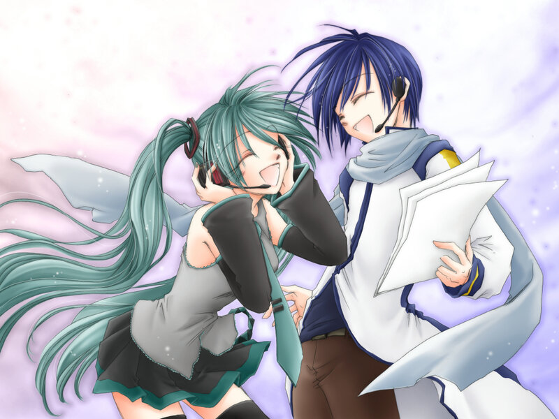 Miku and Kaito singing together