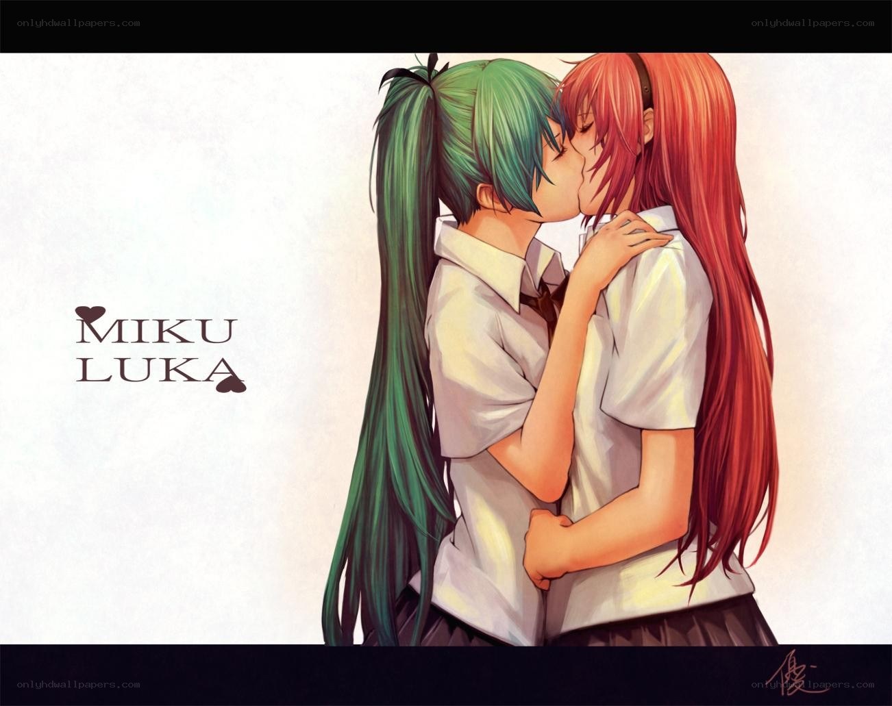 Miku and Luka kissing