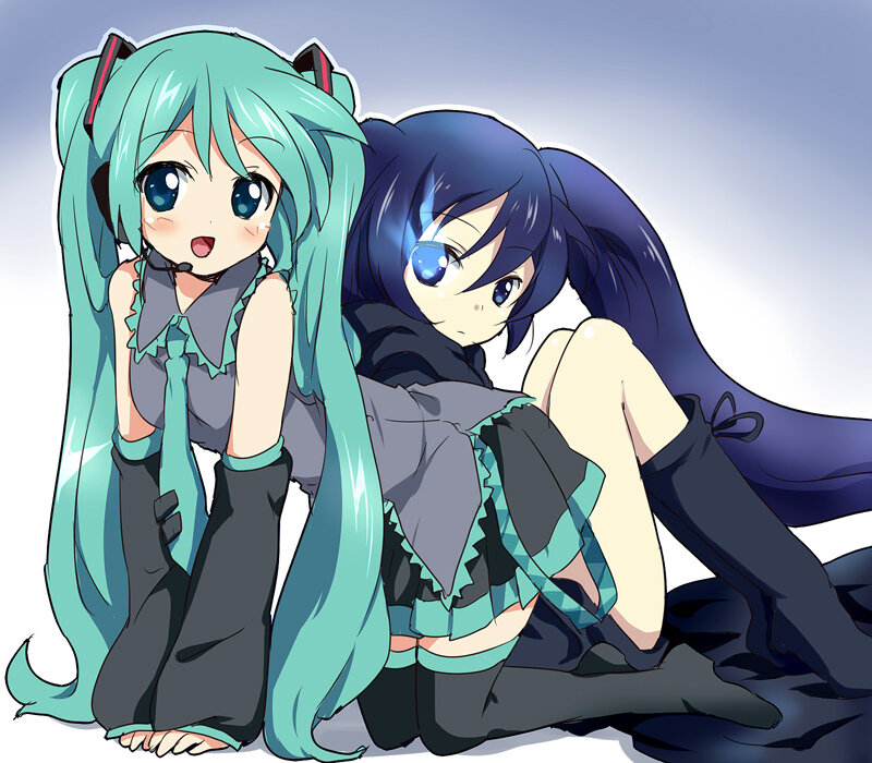 Miku and Luka sitting together