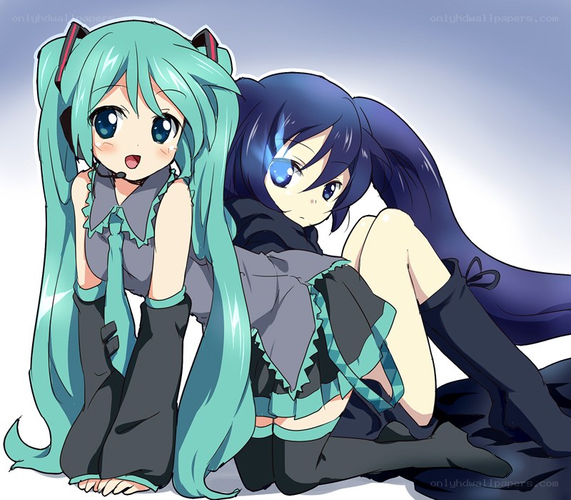 Miku and Luka sitting together
