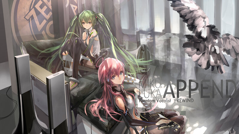 Miku and Luka with guitars