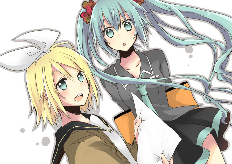 Miku and Rin anime characters