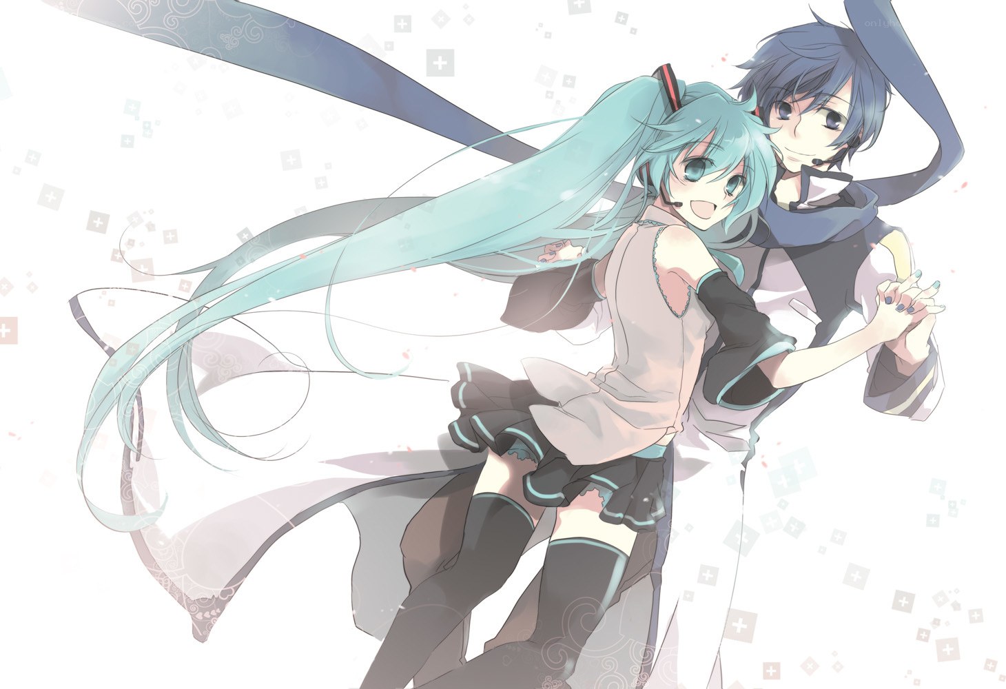 Miku and Rin dancing together