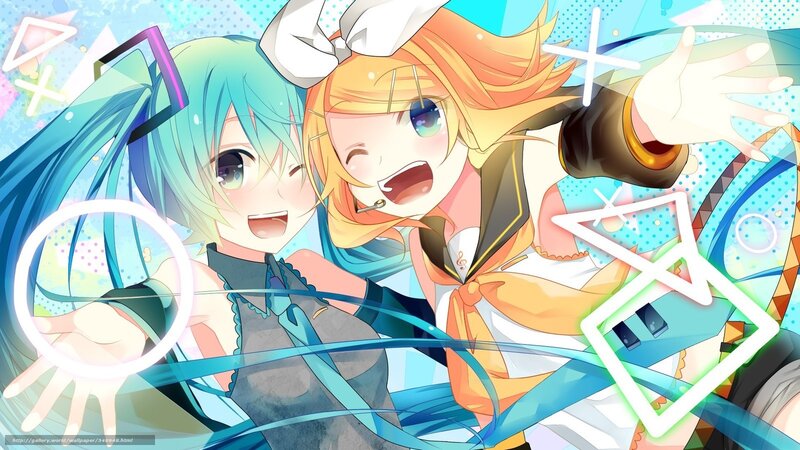 Miku and Rin dancing together