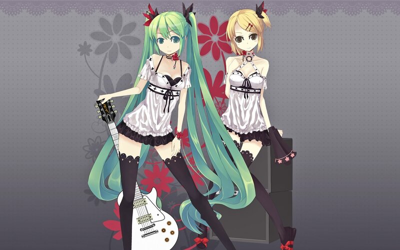 Miku and Rin in maid outfits