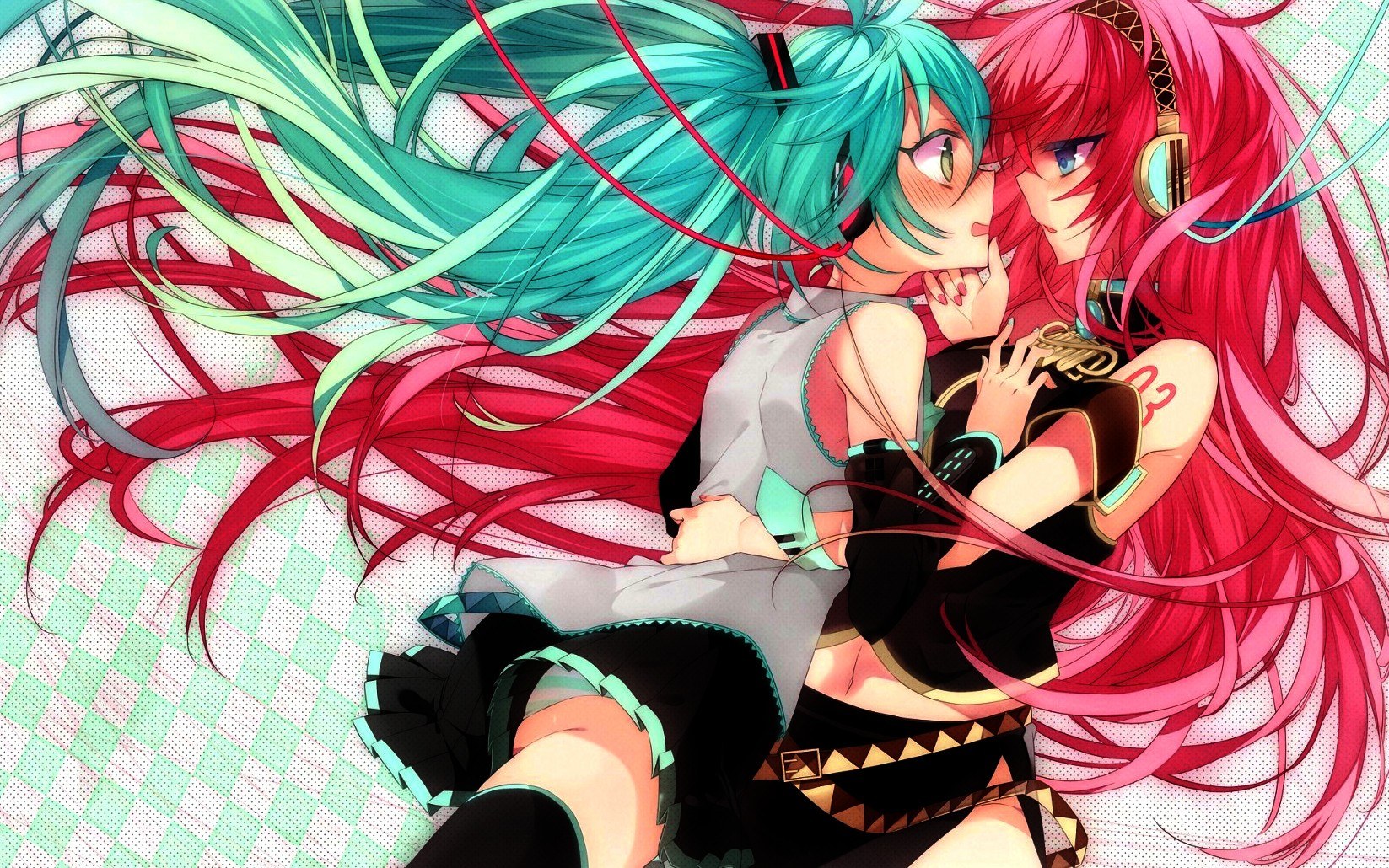 Miku and Rin kissing