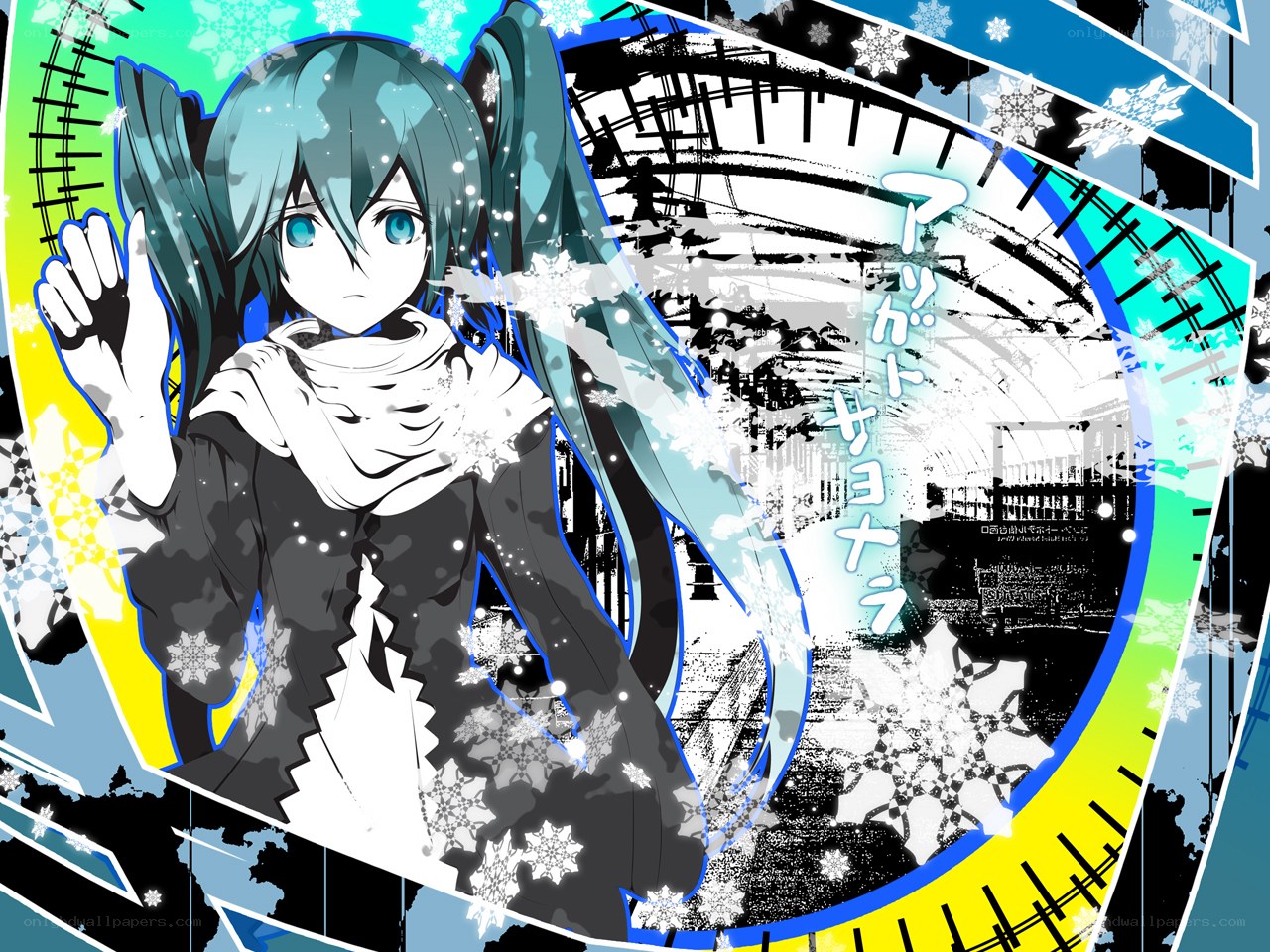 Miku at a winter station