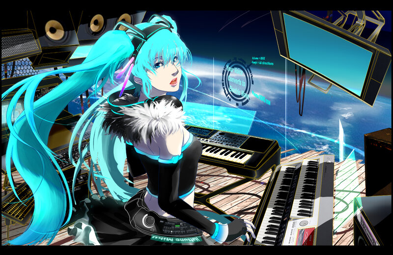 Miku at the music studio