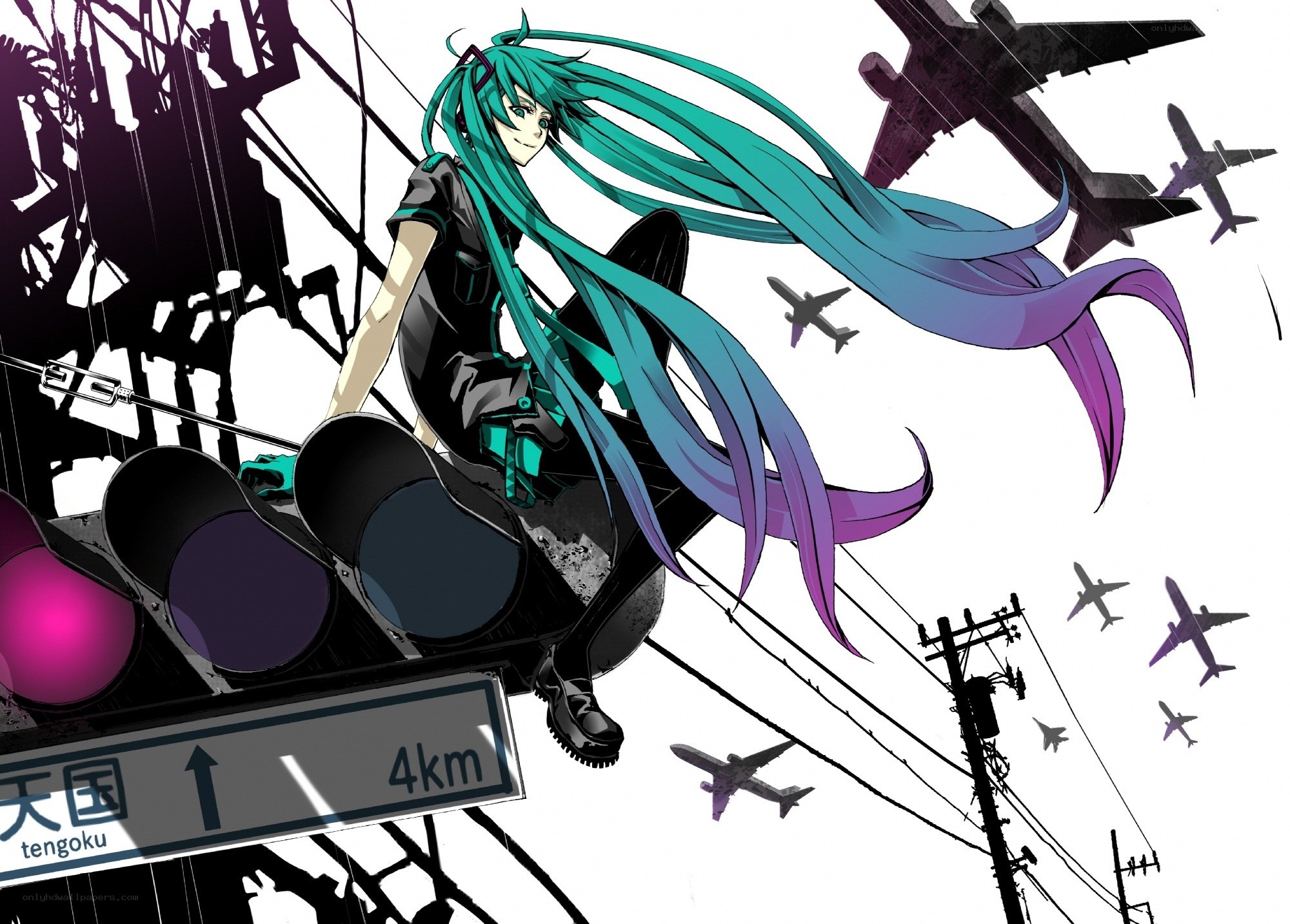 Miku at the traffic light