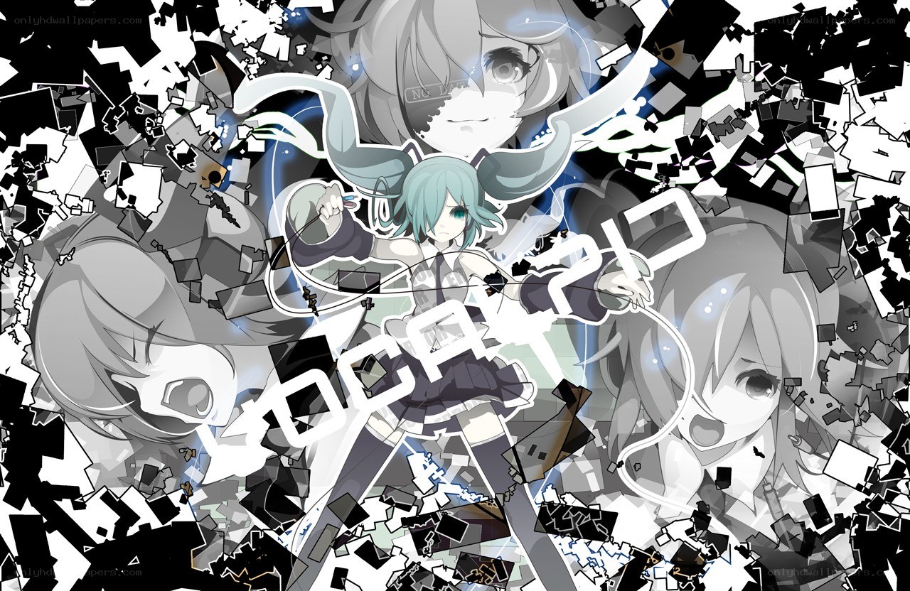 Miku breaking through glass