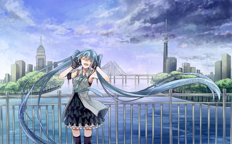 Miku by the river