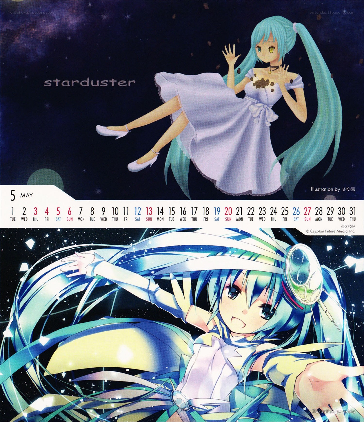 Miku calendar page