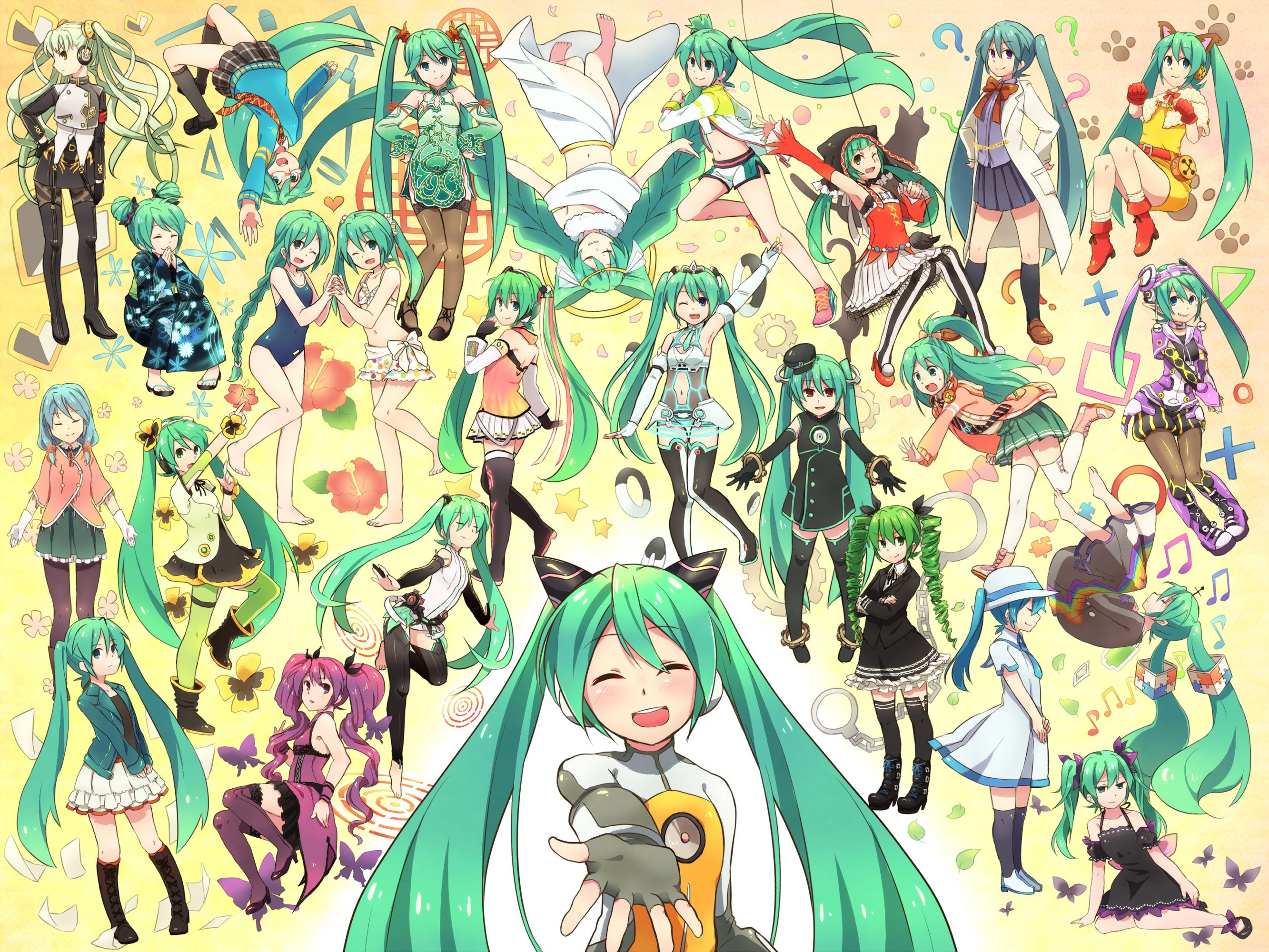 Miku character collage