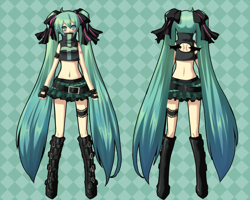 Miku character design sheet