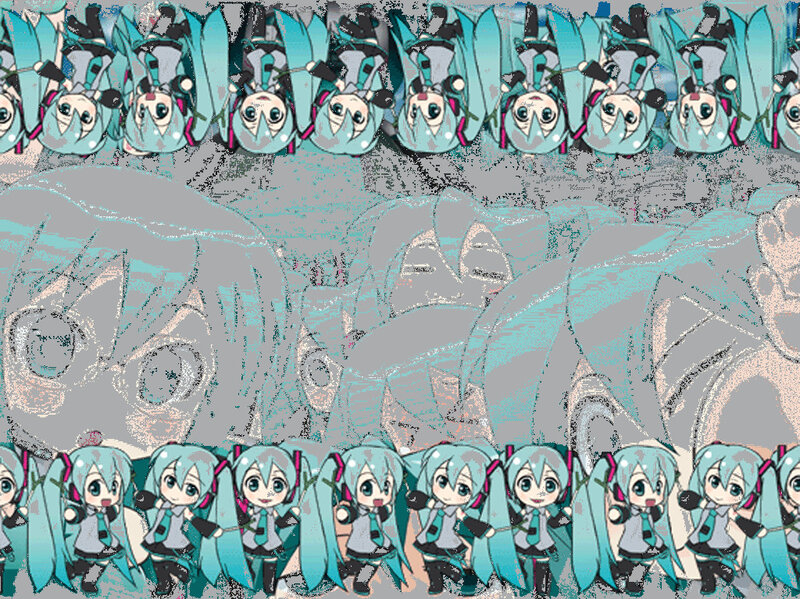 Miku character repeating pattern