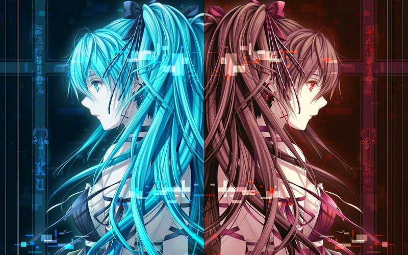 Miku character split image