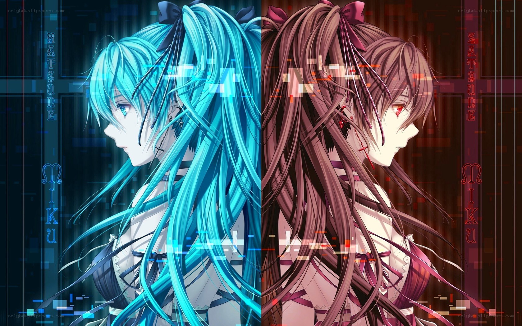 Miku character split image