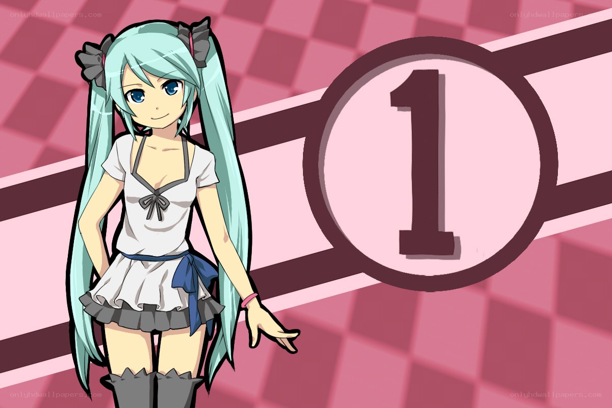 Miku character with number one
