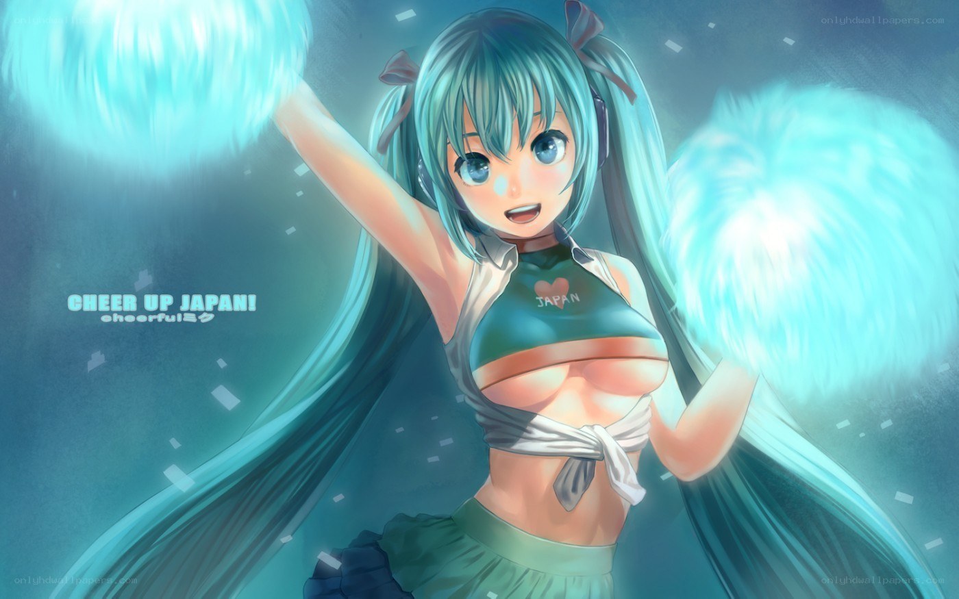 Miku cheerleading for Japan
