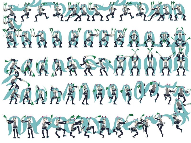 Miku dance animation frames