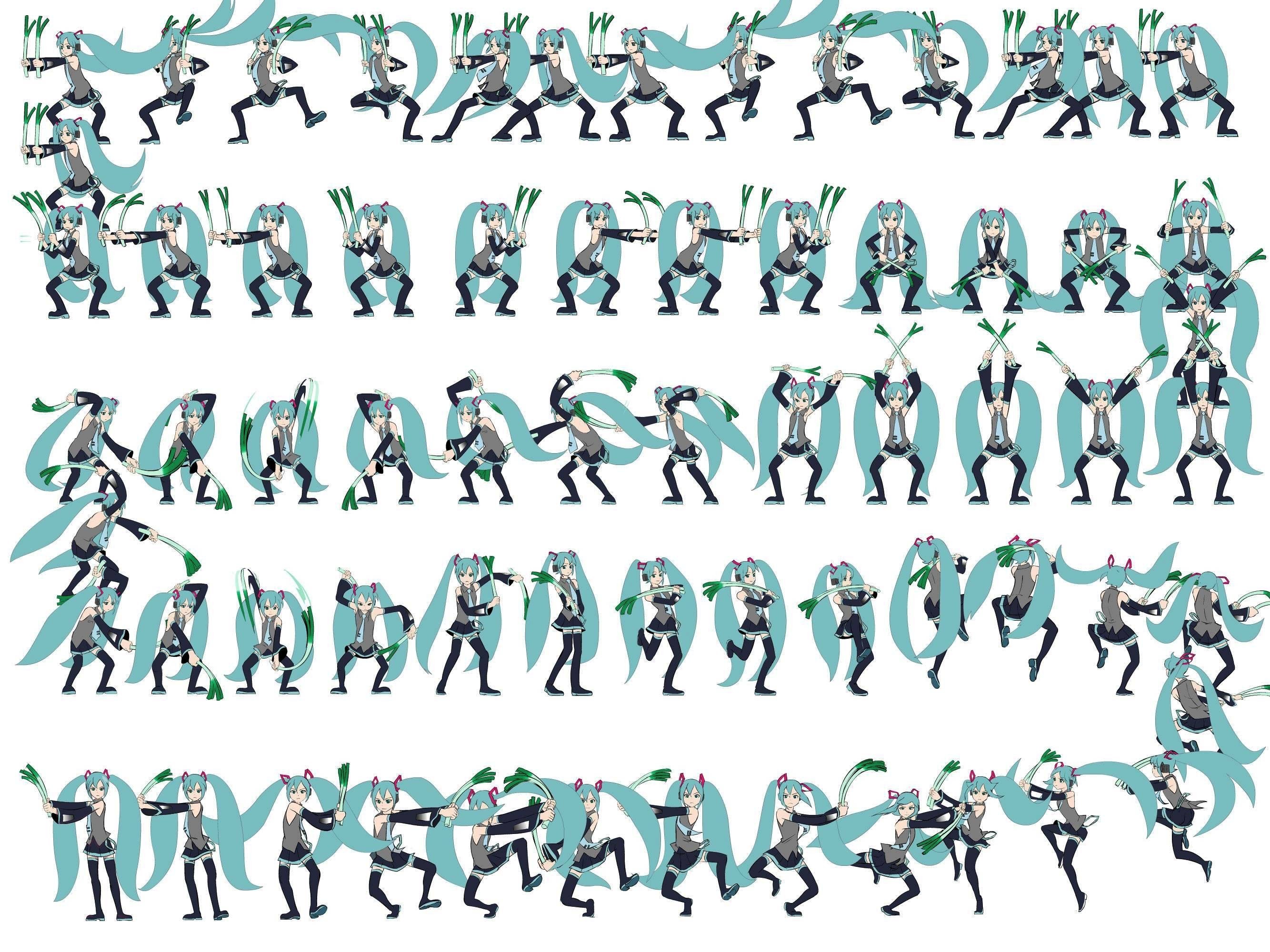 Miku dance animation frames