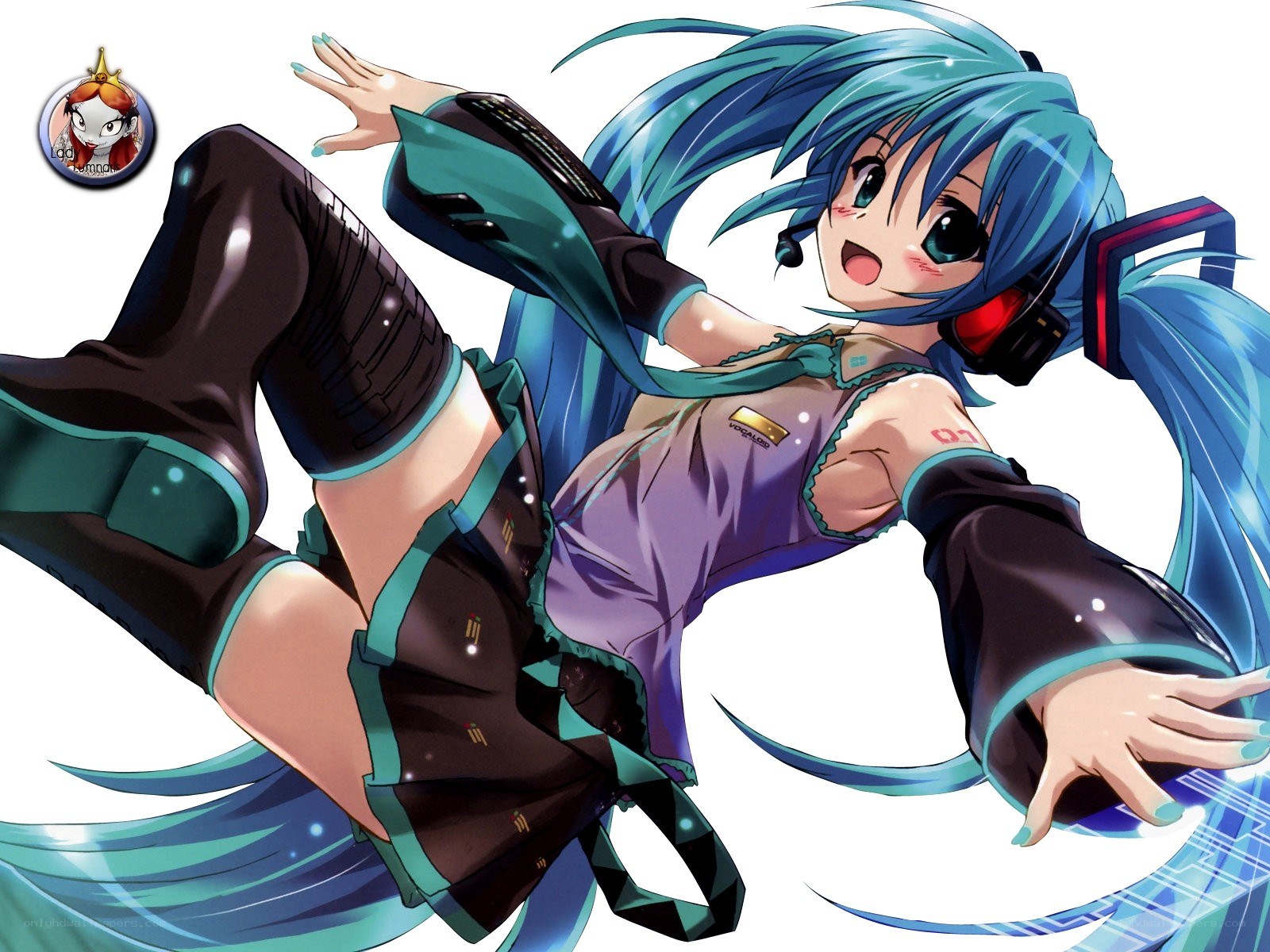 Miku dancing in a dynamic pose