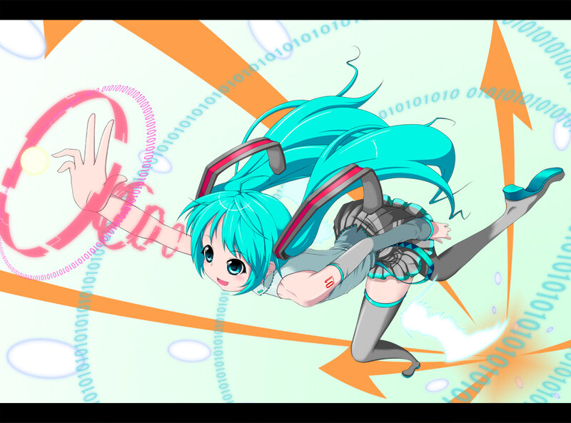 Miku dancing in digital space