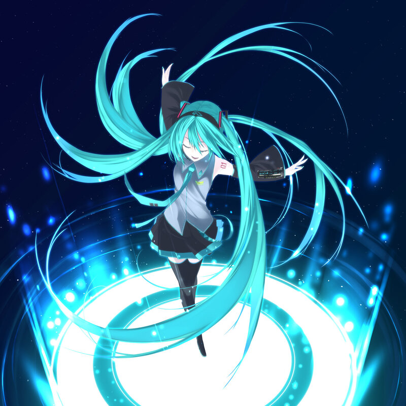 Miku dancing in space